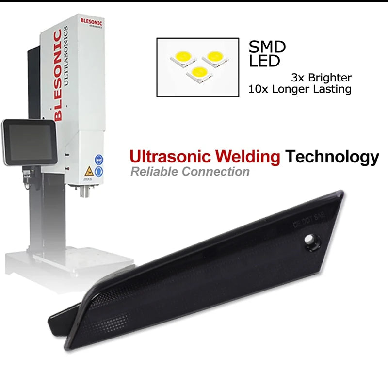 2PCS Amber yellow /White Front Side Marker LED Lights For 1979-1986 Ford Mustang Front Bumper Turn Signal Lamp Assembly 12V T10