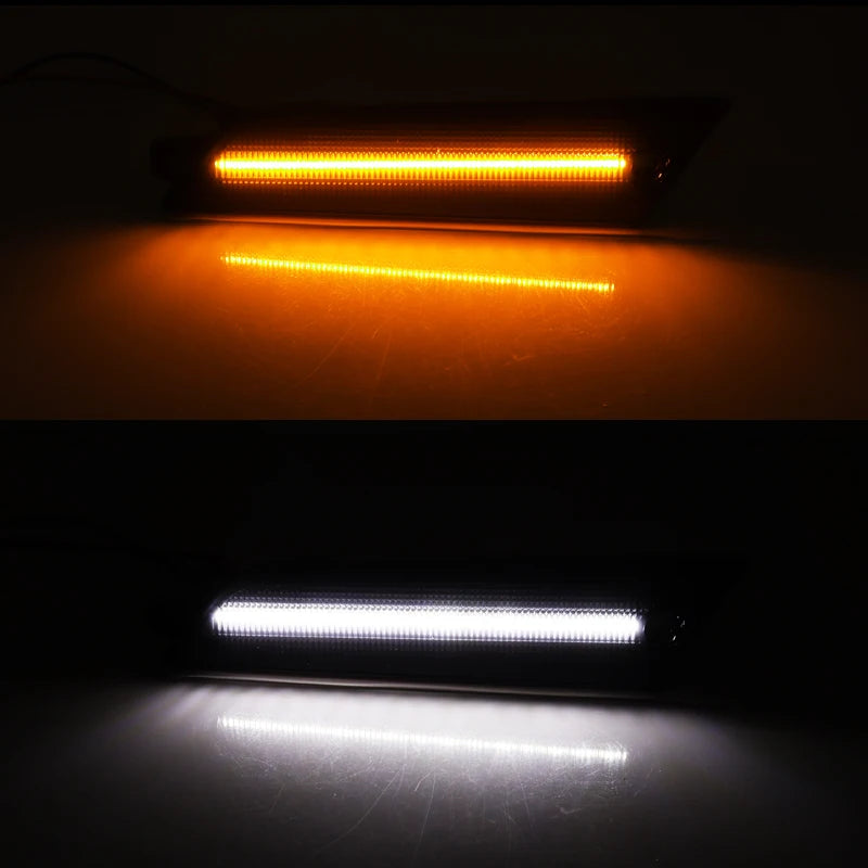 2PCS Amber yellow /White Front Side Marker LED Lights For 1979-1986 Ford Mustang Front Bumper Turn Signal Lamp Assembly 12V T10