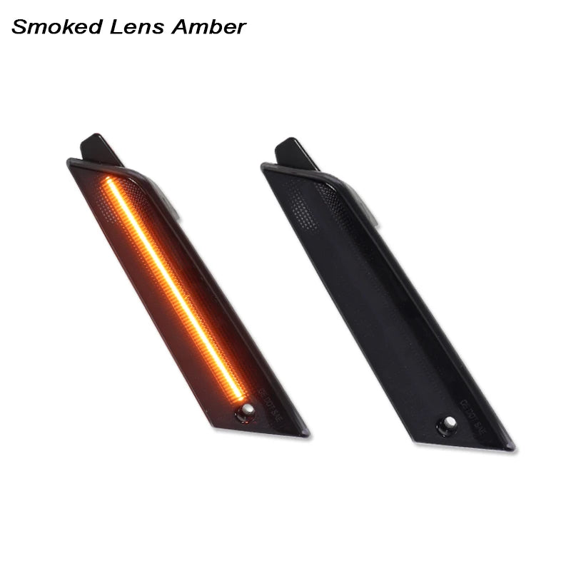 2PCS Amber yellow /White Front Side Marker LED Lights For 1979-1986 Ford Mustang Front Bumper Turn Signal Lamp Assembly 12V T10