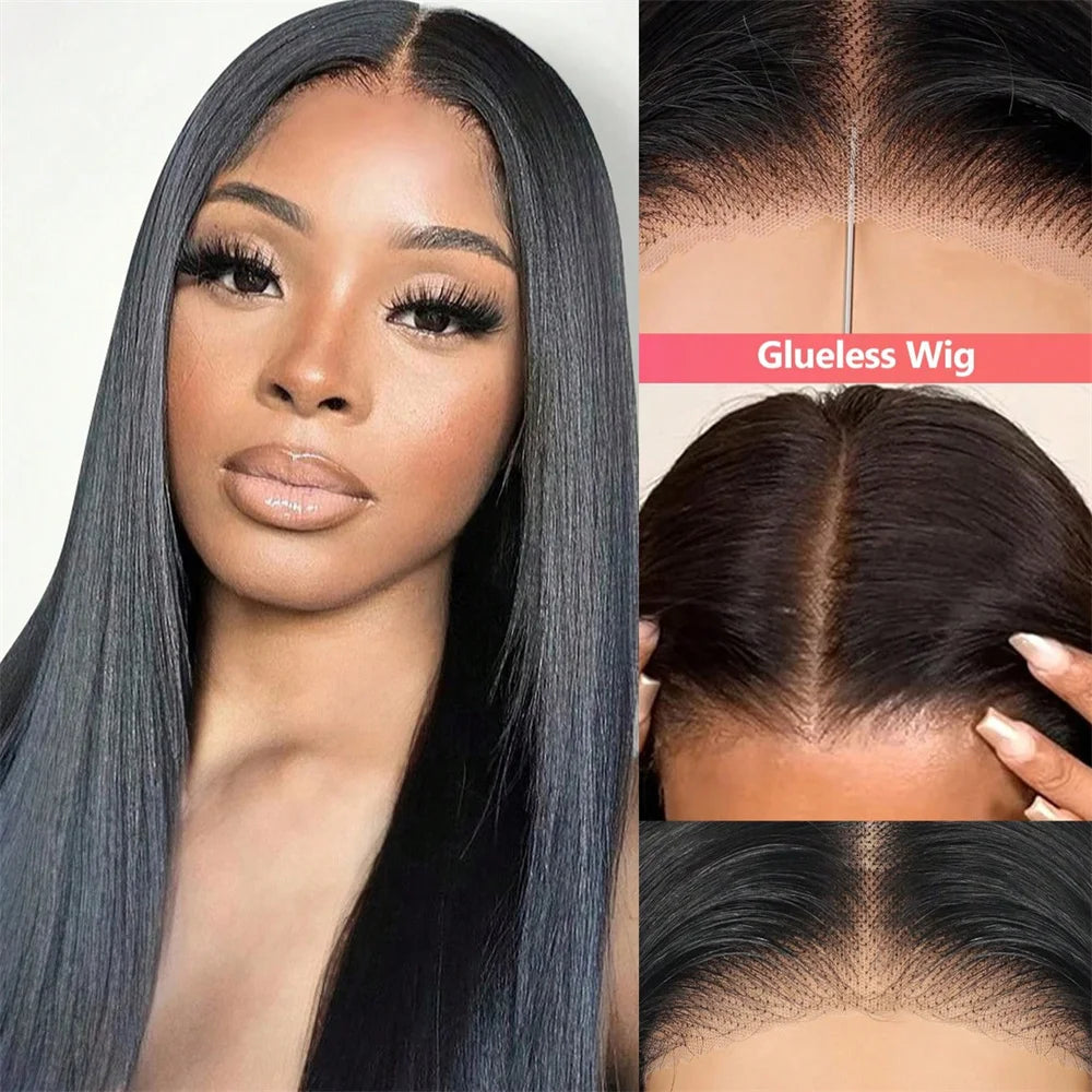 Wear Go 6X4 Glueless Human Hair Wig Transparent Lace Closure Wig Ready To Wear Pre Plucked Pre Cut Lace Wig Without Glue And Gel