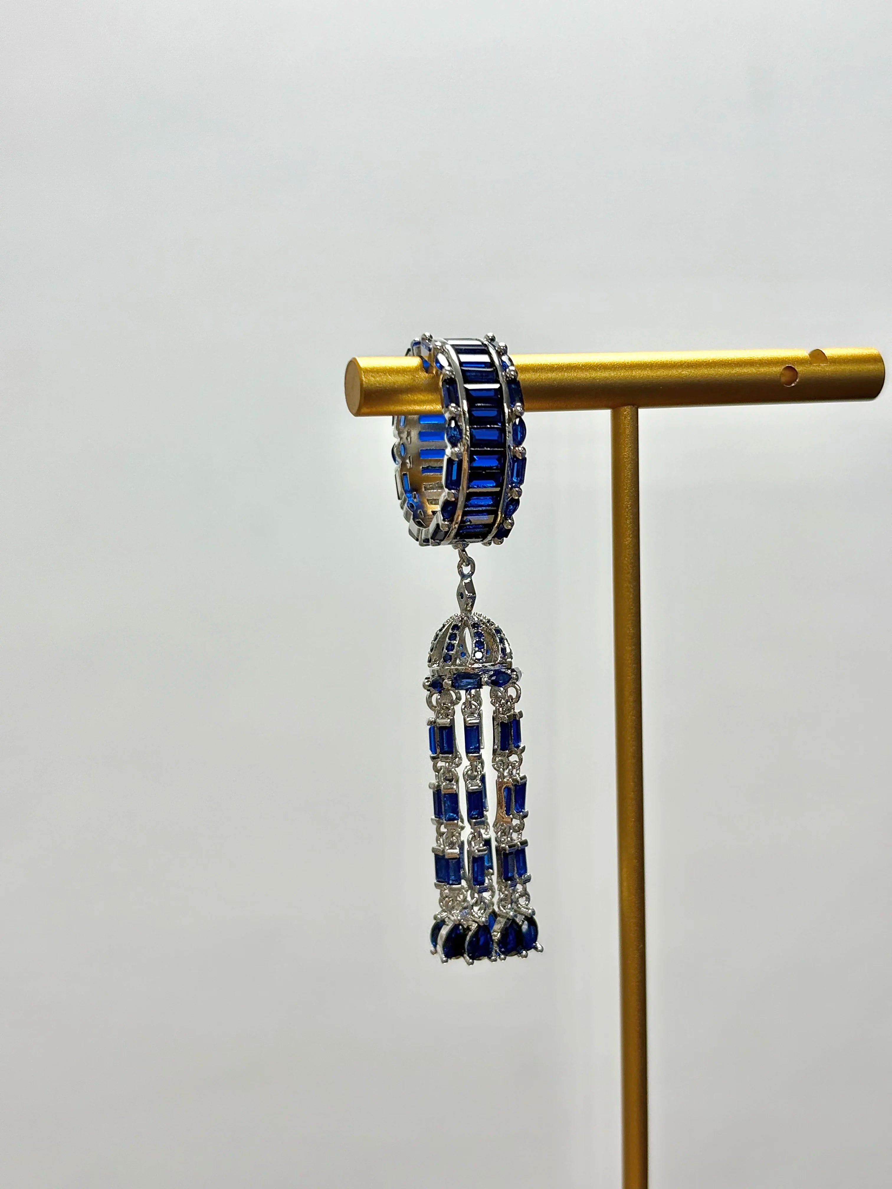 Unique Design Luxury Statement Charms Chic Cubic Zirconia Wedding Long Tassel Finger Rings for Women Bohemian Beach Jewelry