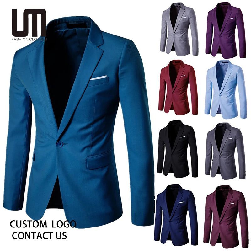 Liu Ming Fall Winter Men Casual New Arrivals Slim Fit Business Suit Formal Blazers Jacket Coat