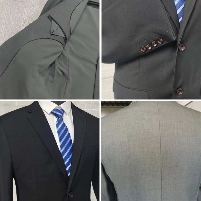3 Pieces Gray Tan Tuxedo Italian High Quality Slim Fit Formal Business Suit for Men