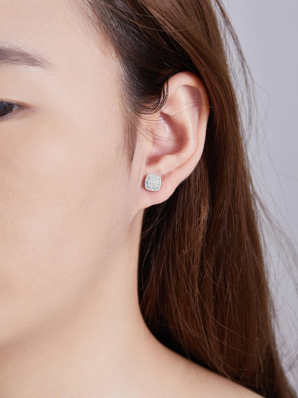 Popular Fine Jewelry 925 Sterling Silver Baguette Cut VVS Moissanite Stone Iced Out Stud Earring