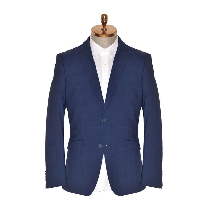 China Manufacturer Slim Fit Blue Suit Tr Suit Fabric Wholesale Fashion Work Coat Suits for Men