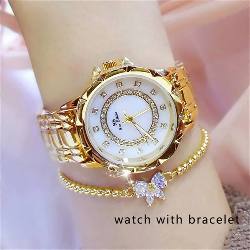 2023 Ladies Wrist Watches Dress Gold Watch Women Crystal