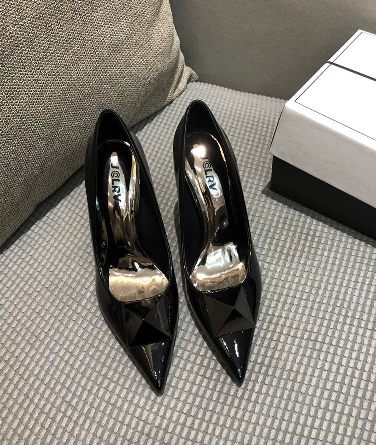 Spring Fashion Stiletto Low-Cut Patent Leather Shoes