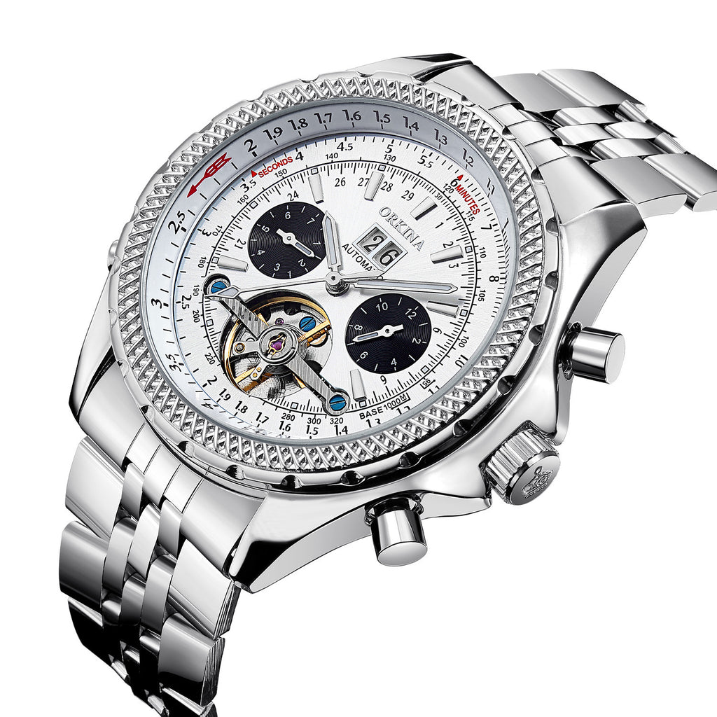 Men's Mechanical Watch Steel Belt Wristwatch Men's Mechanical Watch