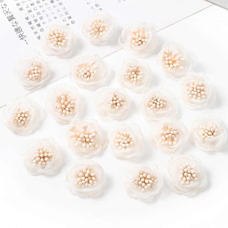 Artificial Mini Yarn Fabric Flower Fake Flower Clothing Shoes and Hat Decoration Material Hairpin Headdress DIY Handmade Accessories
