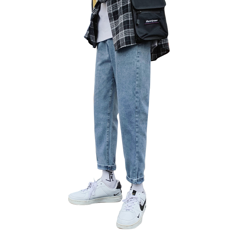 Summer Men's Slim Simple Denim Daddy Pants Men's Slim-Fitting Simple Denim Daddy Pants