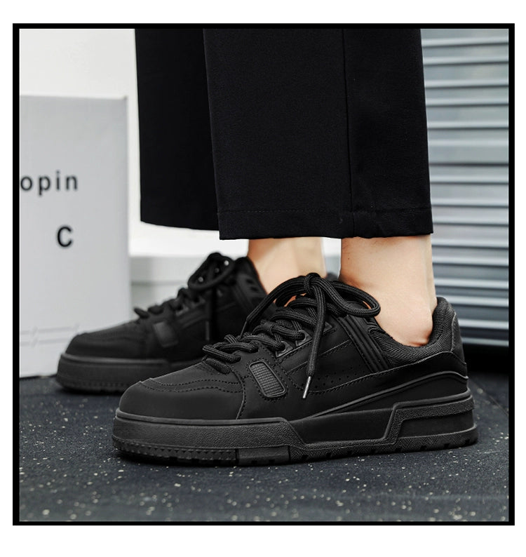 Thick Sole Pure Black Japanese Leisure Niche Style Original Men's Shoes