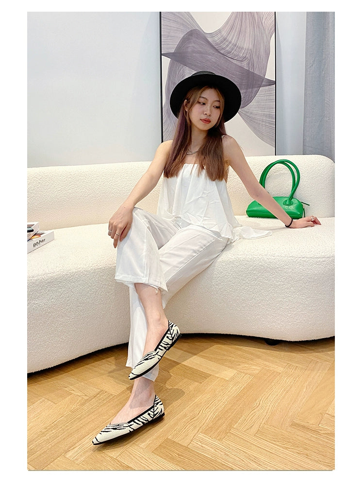 Princess Breathable Woven Pointed Plaid Old Beijing Cloth Shoes