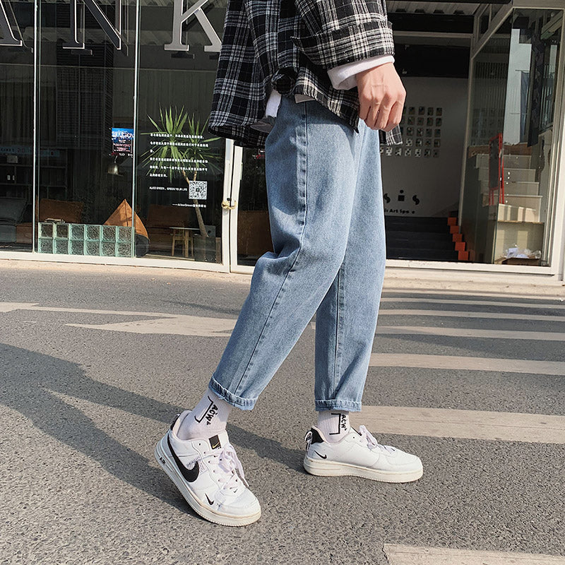 Summer Men's Slim Simple Denim Daddy Pants Men's Slim-Fitting Simple Denim Daddy Pants