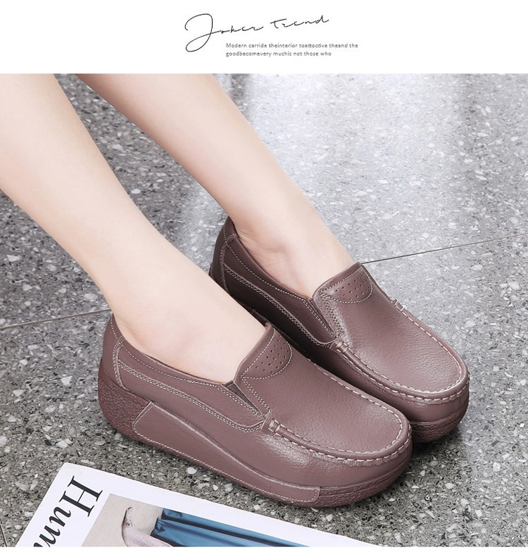 Thick Sole Wedge Casual Slip-on Platform Platform Platform Shoes