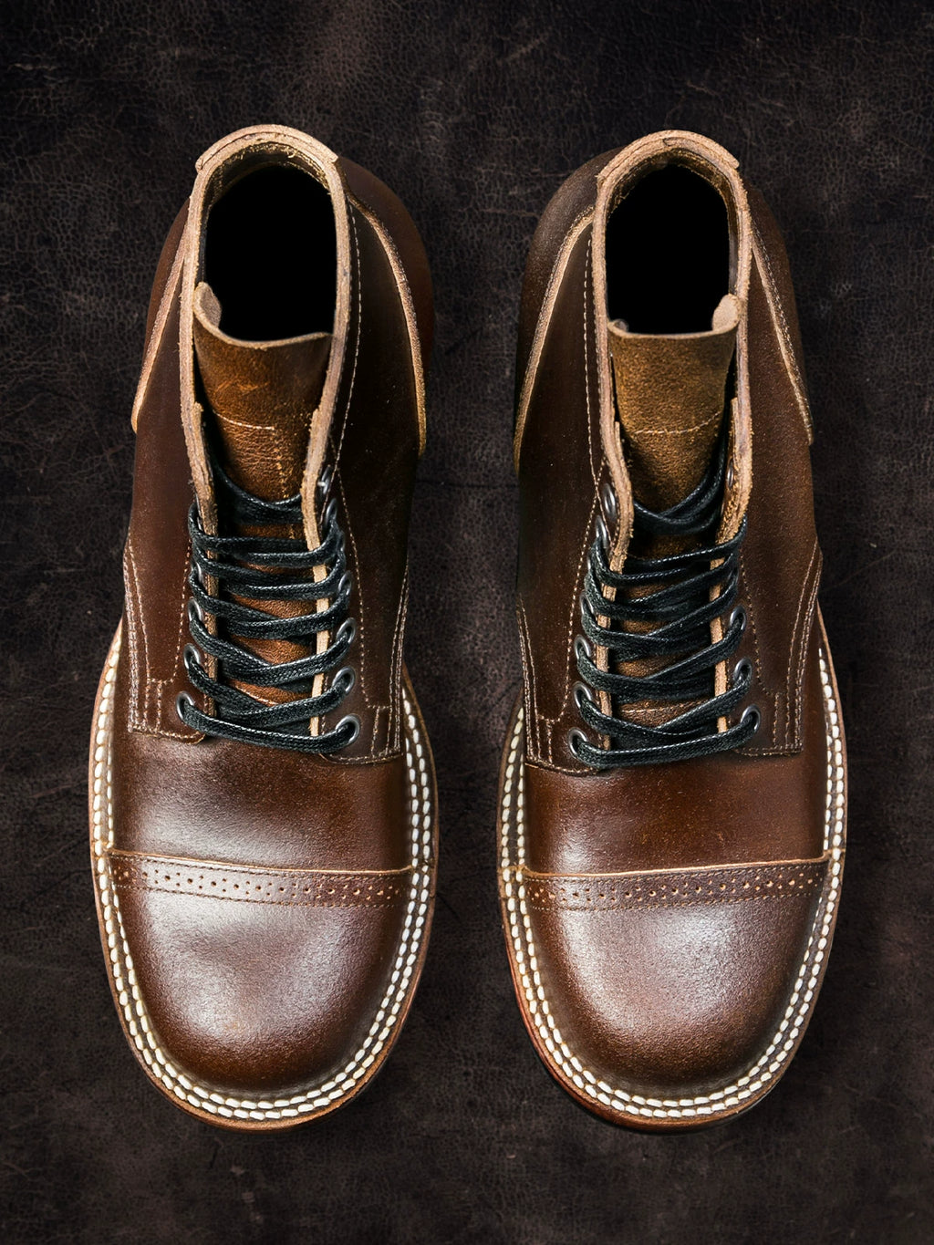 Ticktock 310 Replica Horween CXL Cinnamon Bacon Skin Stitch down Valgus Seam Worker Boot