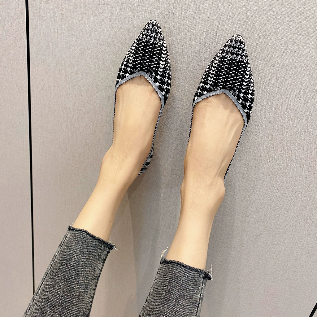 Princess Breathable Woven Pointed Plaid Old Beijing Cloth Shoes