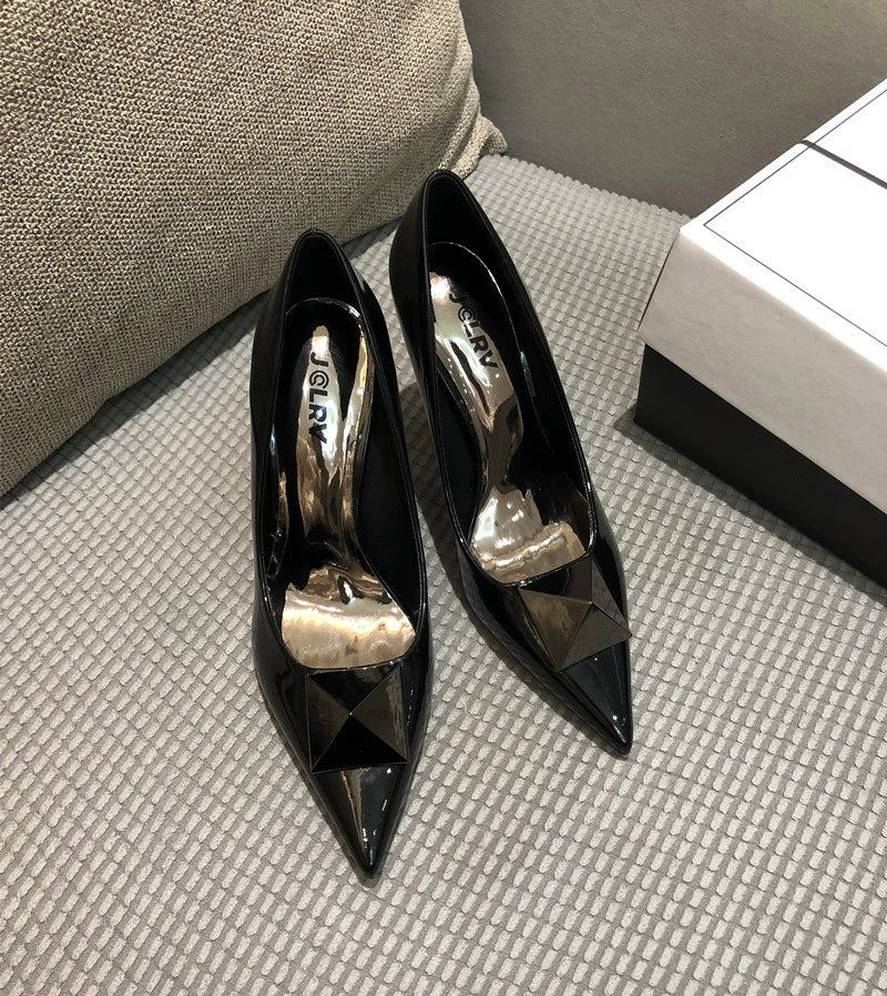 Spring Fashion Stiletto Low-Cut Patent Leather Shoes