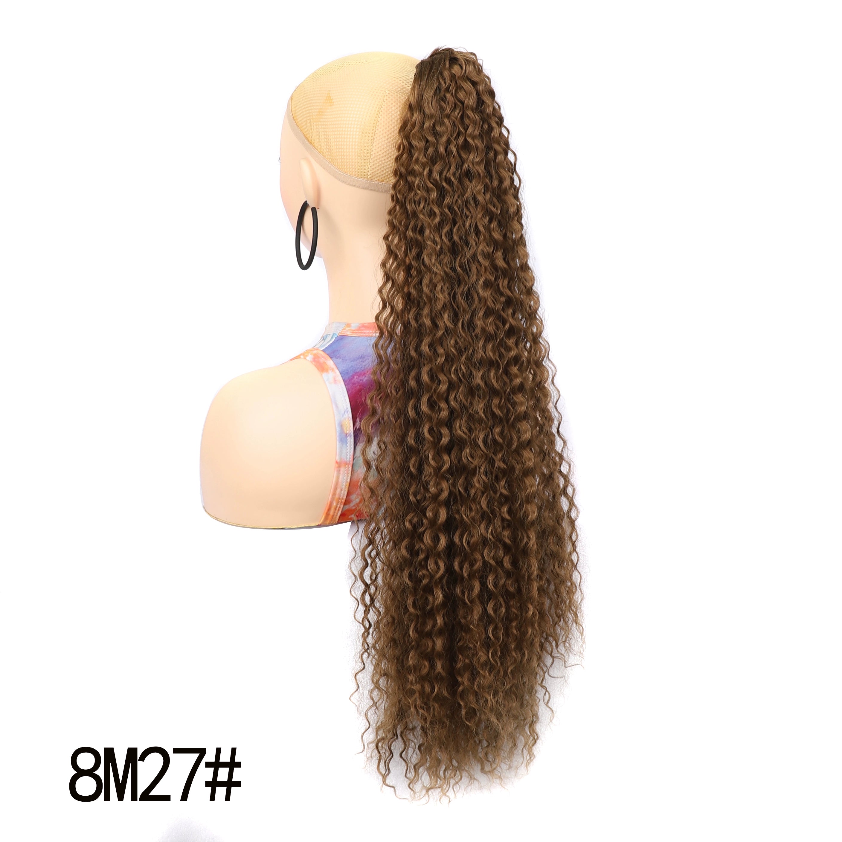 Wig Women Clip-on Hair Large Volume High Ponytail High-Grade Seamless Artificial Long Curly Hair Ponytail Hair Accessories