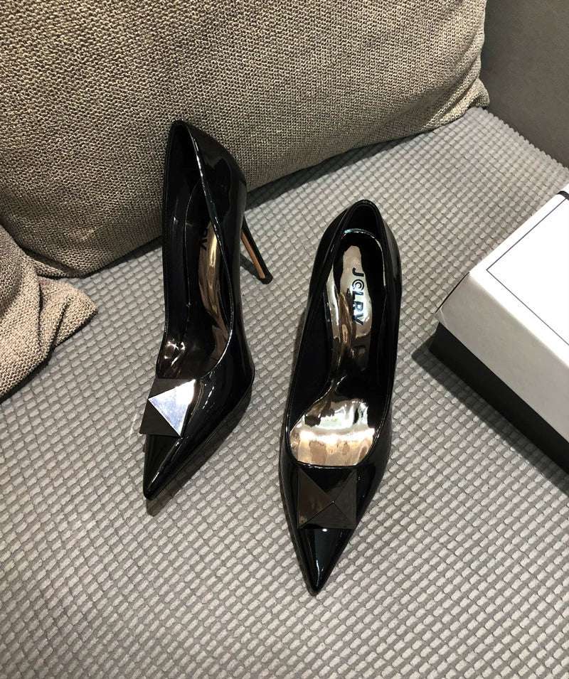 Spring Fashion Stiletto Low-Cut Patent Leather Shoes