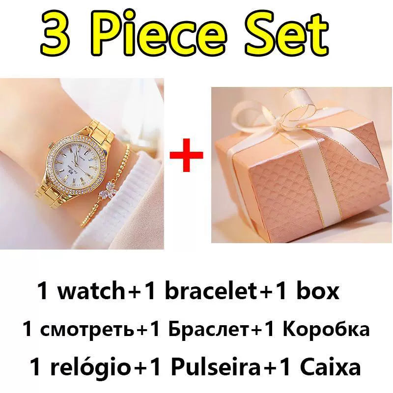 2023 Ladies Wrist Watches Dress Gold Watch Women Crystal
