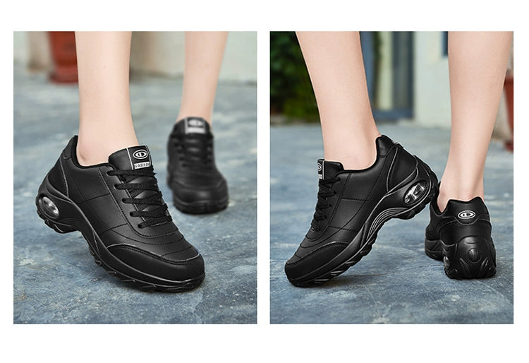 Spring New Arrival Brand Back Shoes Leather Waterproof Sneaker Team Dancing Shoes Women's Travel Shoes Air Cushion Soft Sole Shoes