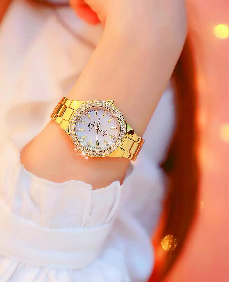 2023 Ladies Wrist Watches Dress Gold Watch Women Crystal