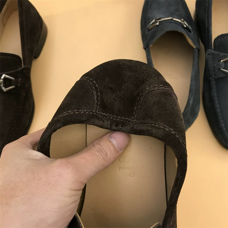 Slip-on Frosted with Heel Casual Suede Loafers