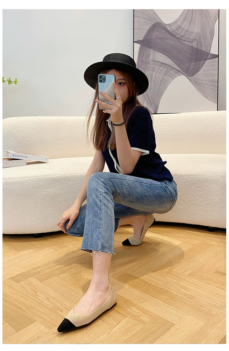 Princess Breathable Woven Pointed Plaid Old Beijing Cloth Shoes