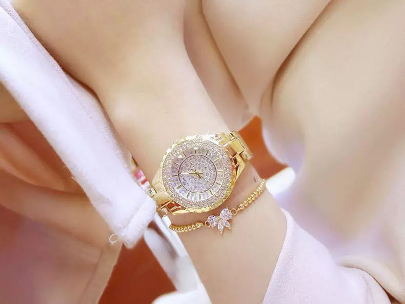 2023 Ladies Wrist Watches Dress Gold Watch Women Crystal