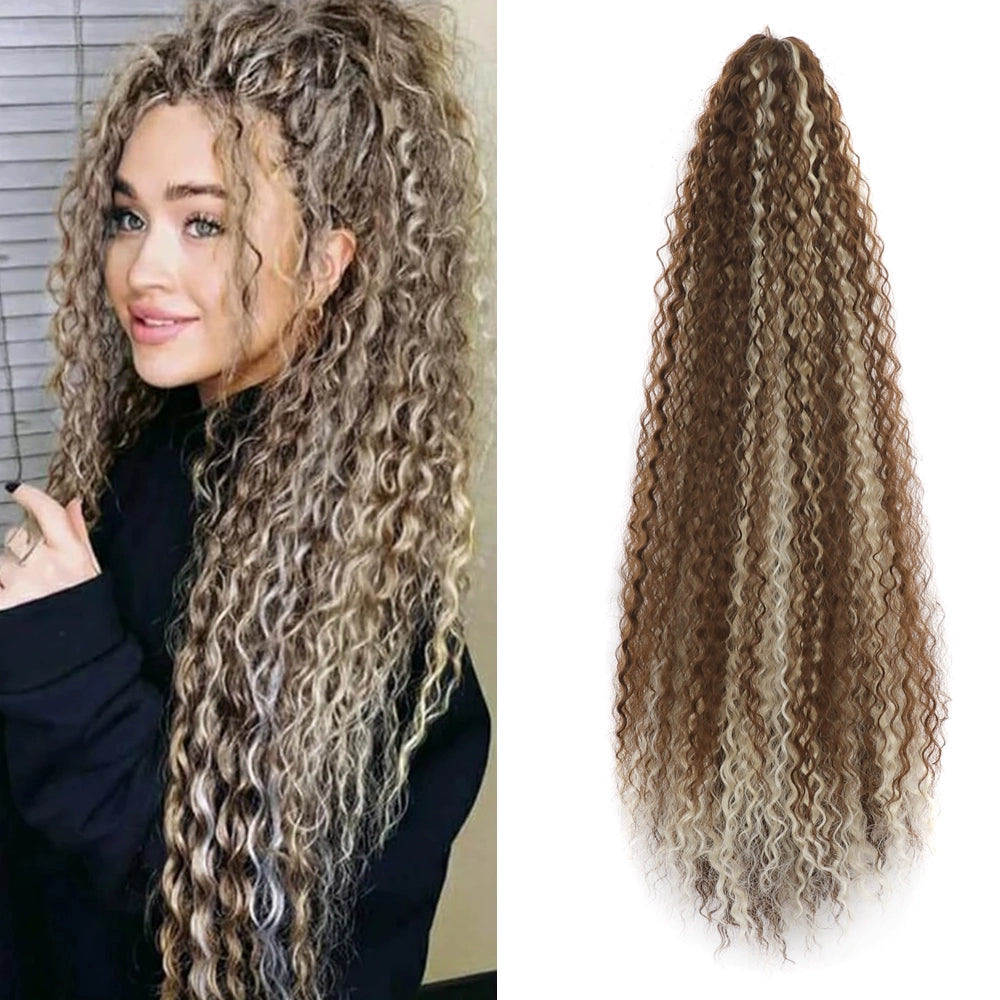 Wig Women Clip-on Hair Large Volume High Ponytail High-Grade Seamless Artificial Long Curly Hair Ponytail Hair Accessories