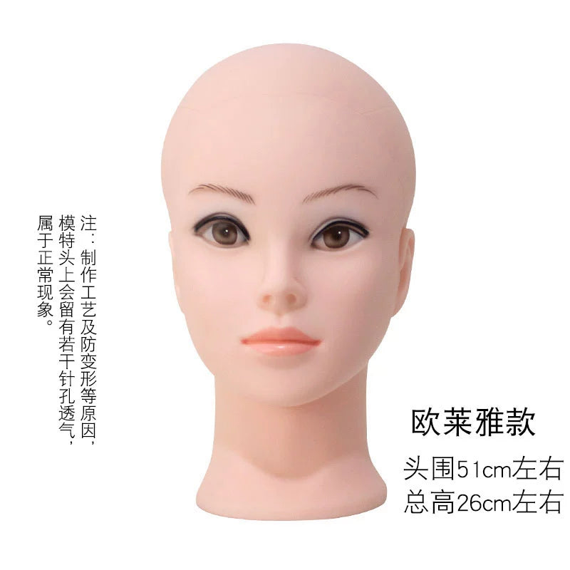 [Hsiu_Practice Model Mannequin Head] Hairdressing Makeup Wig Silicone Mock Wig Cos Makeup Female Smooth Hair