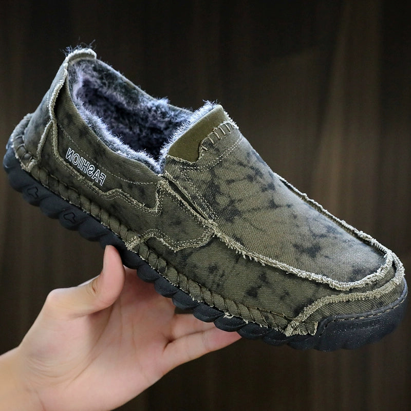 Winter Men's Shoes Old Beijing Cloth Shoes Men's Cotton Shoes Fleece-lined Heattech Comfortable Dad Shoes Soft Bottom Non Slip Men Casual Shoes