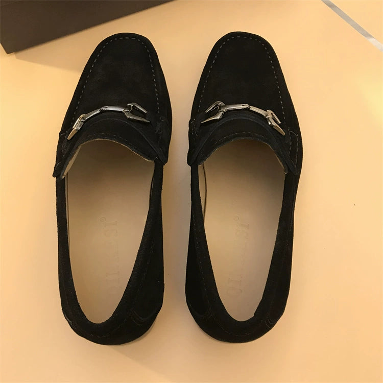 Slip-on Frosted with Heel Casual Suede Loafers