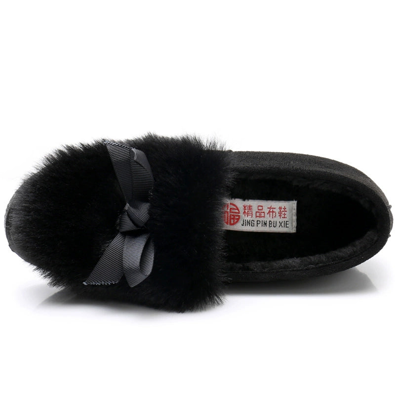 Platform Shoes Autumn and Winter Thick Bottom Fleece-Lined Warm Old Beijing Cloth Shoes
