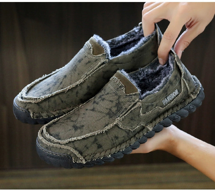 Winter Men's Shoes Old Beijing Cloth Shoes Men's Cotton Shoes Fleece-lined Heattech Comfortable Dad Shoes Soft Bottom Non Slip Men Casual Shoes