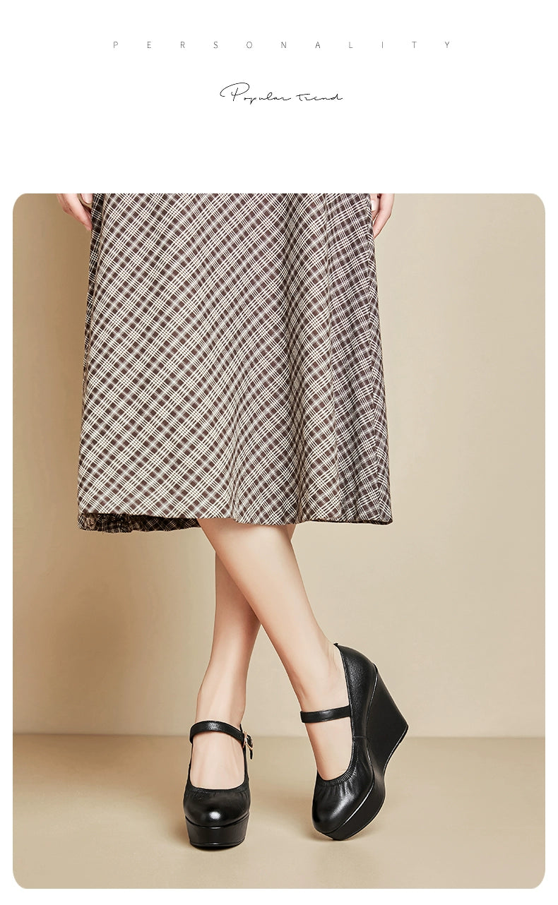 Thick Sole round Toe Wedge Soft Surface Waterproof Platform Strap - Heavenly shershelle