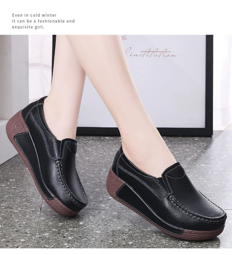 Thick Sole Wedge Casual Slip-on Platform Platform Platform Shoes