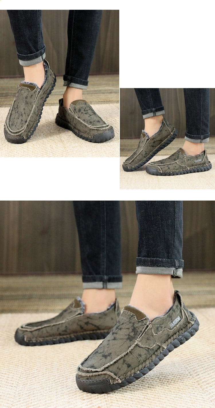 Winter Men's Shoes Old Beijing Cloth Shoes Men's Cotton Shoes Fleece-lined Heattech Comfortable Dad Shoes Soft Bottom Non Slip Men Casual Shoes