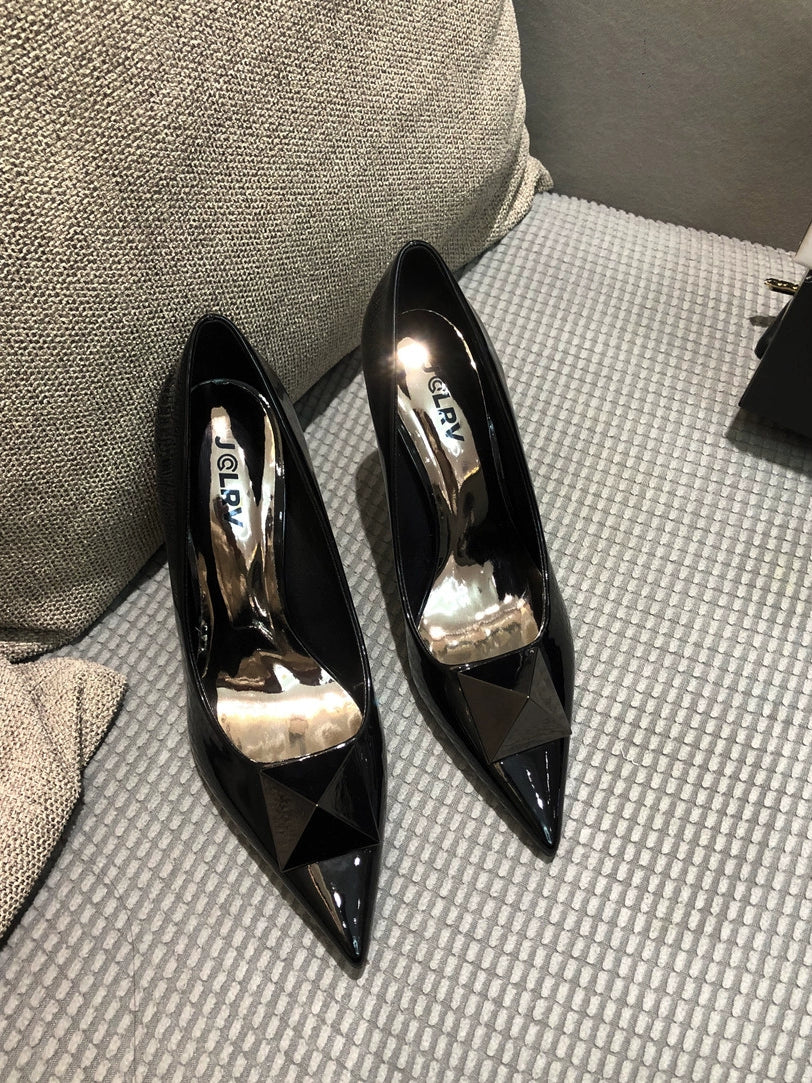 Spring Fashion Stiletto Low-Cut Patent Leather Shoes