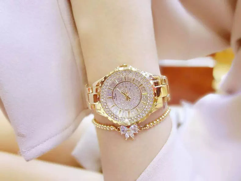 2023 Ladies Wrist Watches Dress Gold Watch Women Crystal