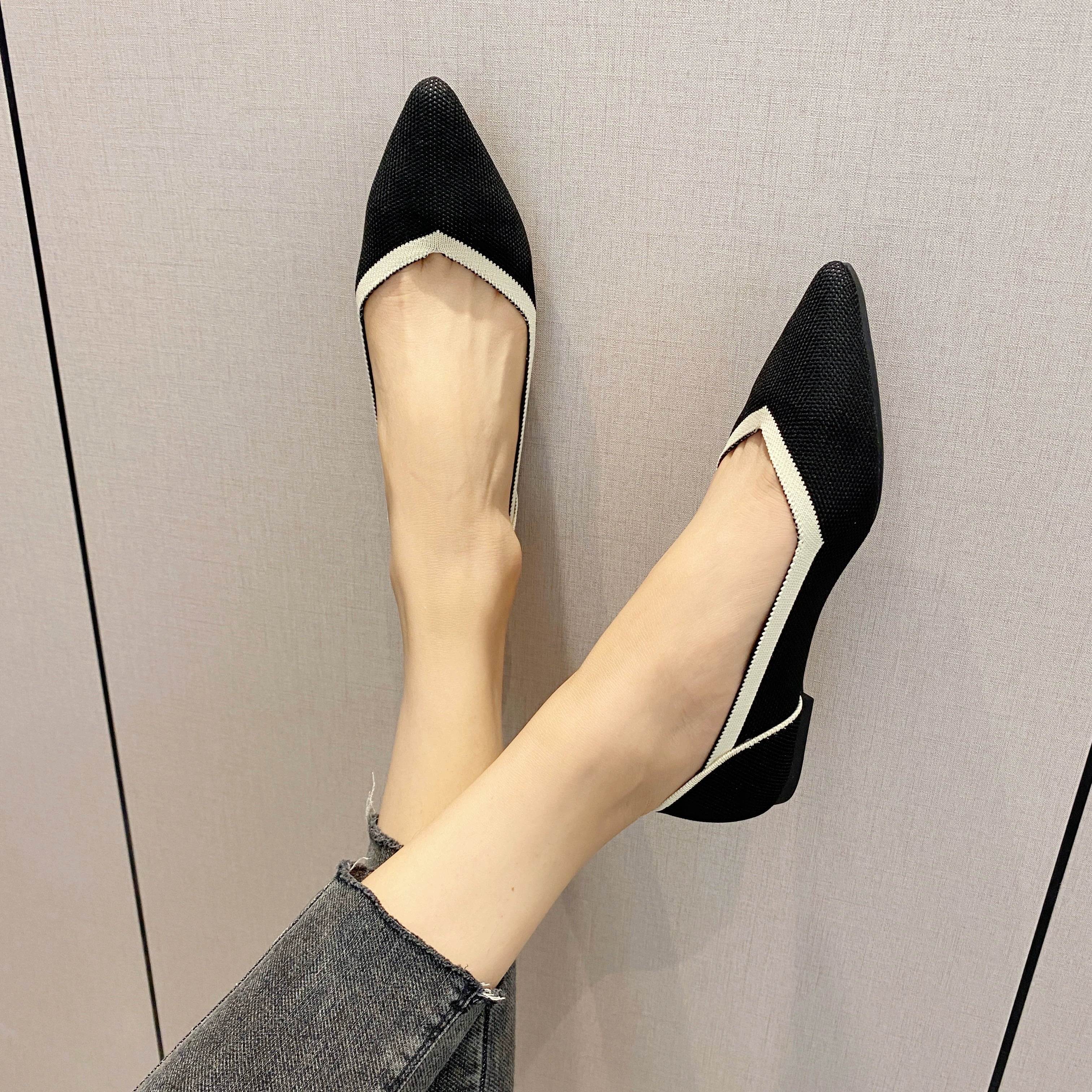 Princess Breathable Woven Pointed Plaid Old Beijing Cloth Shoes