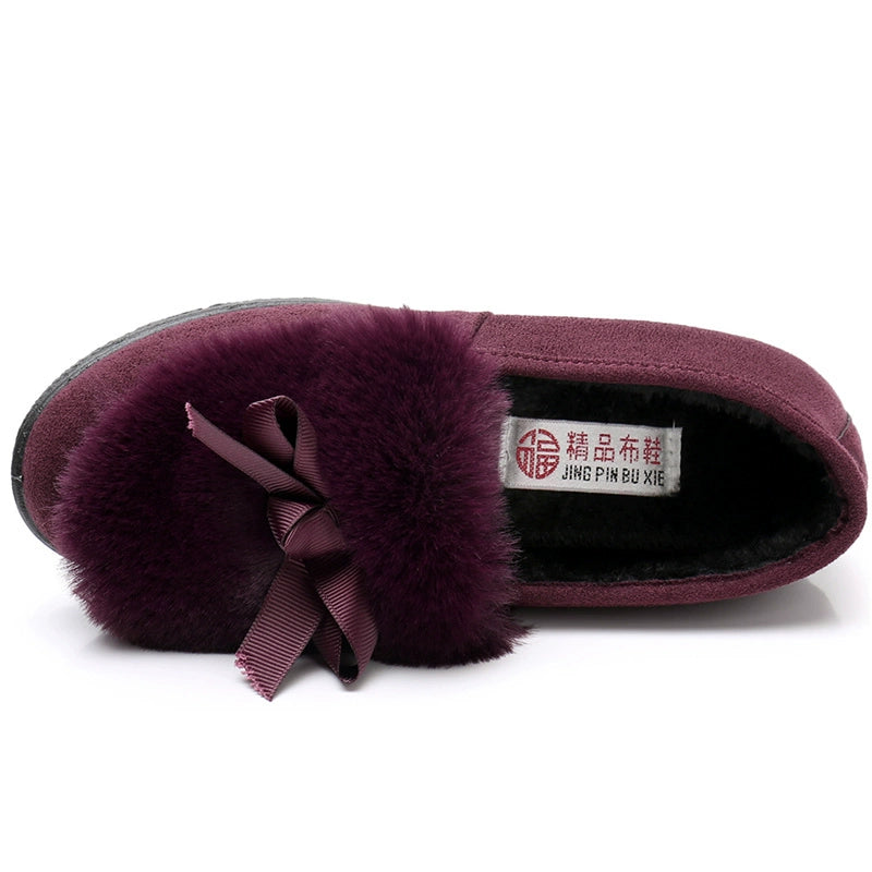 Platform Shoes Autumn and Winter Thick Bottom Fleece-Lined Warm Old Beijing Cloth Shoes