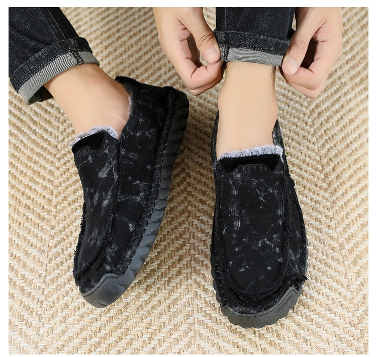 Winter Men's Shoes Old Beijing Cloth Shoes Men's Cotton Shoes Fleece-lined Heattech Comfortable Dad Shoes Soft Bottom Non Slip Men Casual Shoes