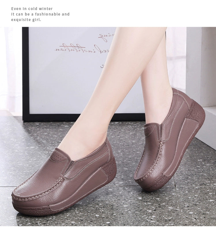 Thick Sole Wedge Casual Slip-on Platform Platform Platform Shoes