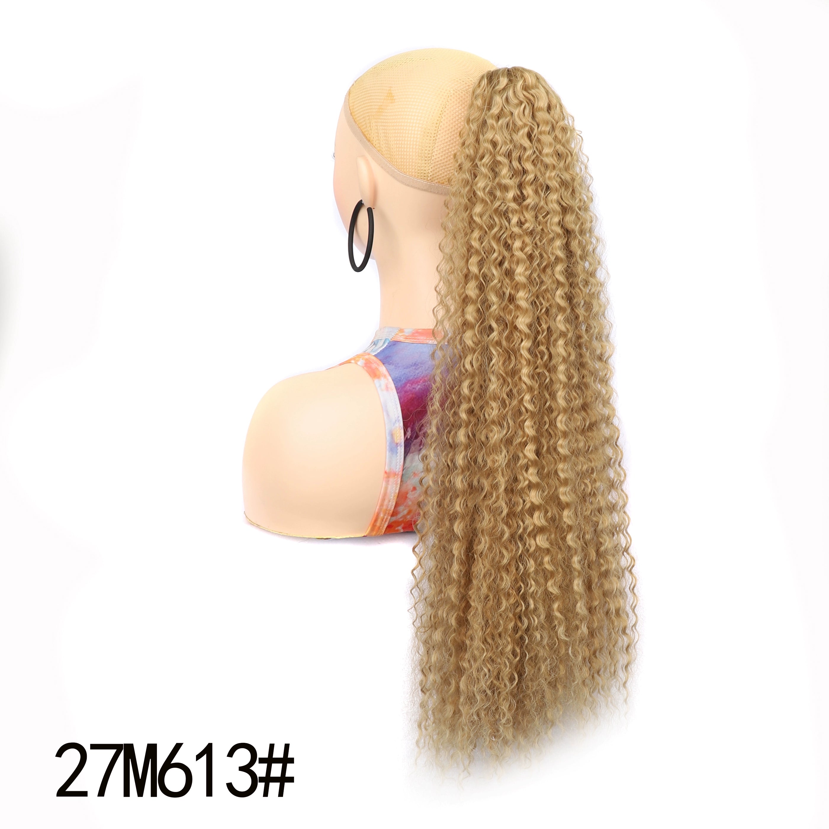 Wig Women Clip-on Hair Large Volume High Ponytail High-Grade Seamless Artificial Long Curly Hair Ponytail Hair Accessories