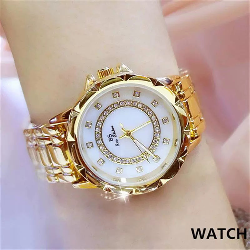 2023 Ladies Wrist Watches Dress Gold Watch Women Crystal