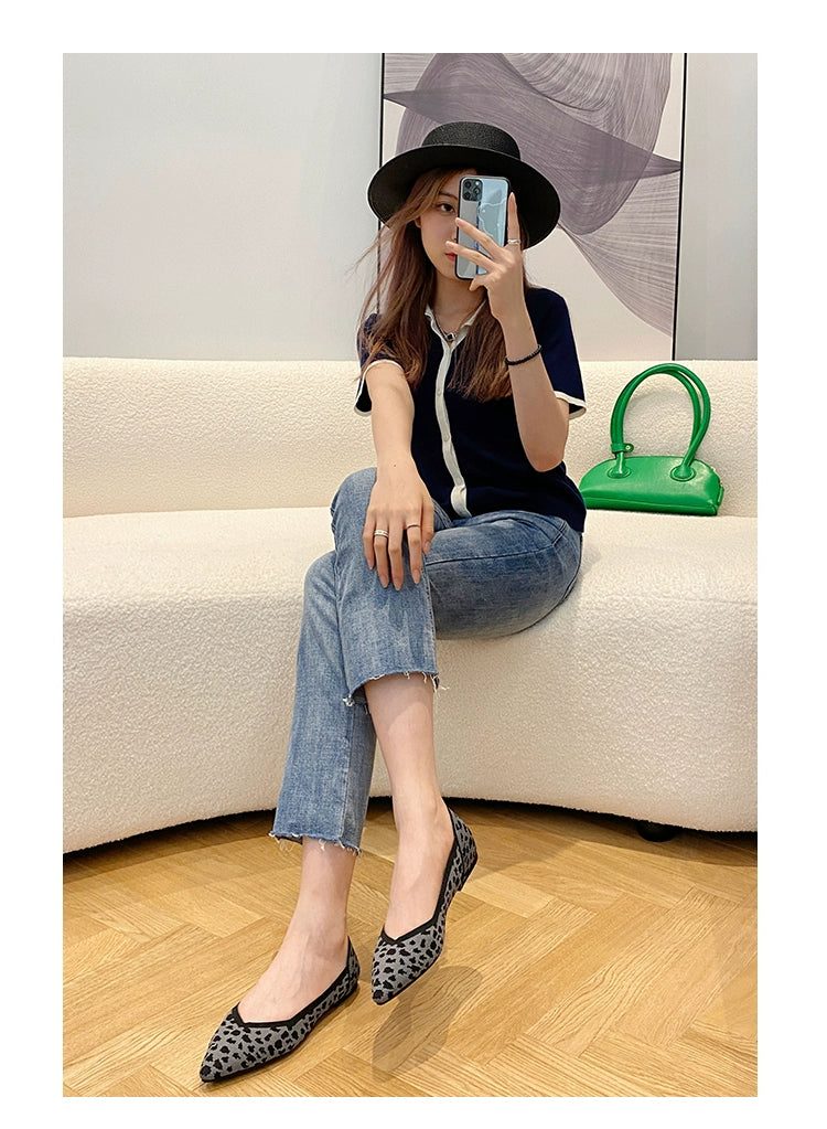 Princess Breathable Woven Pointed Plaid Old Beijing Cloth Shoes