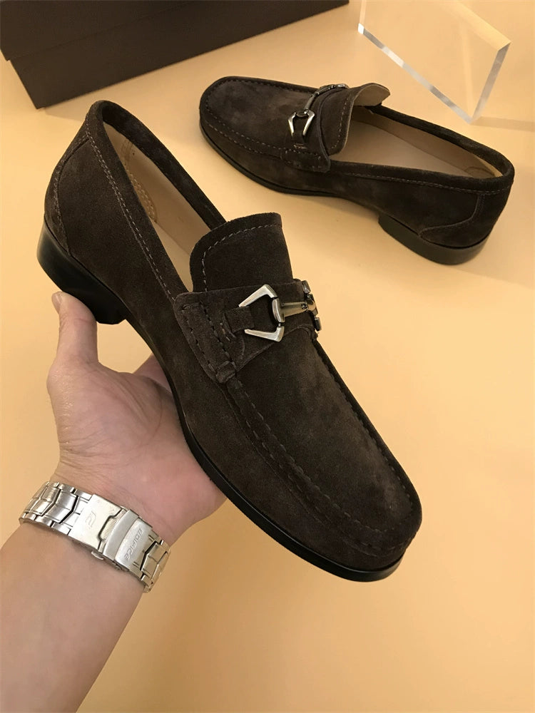 Slip-on Frosted with Heel Casual Suede Loafers