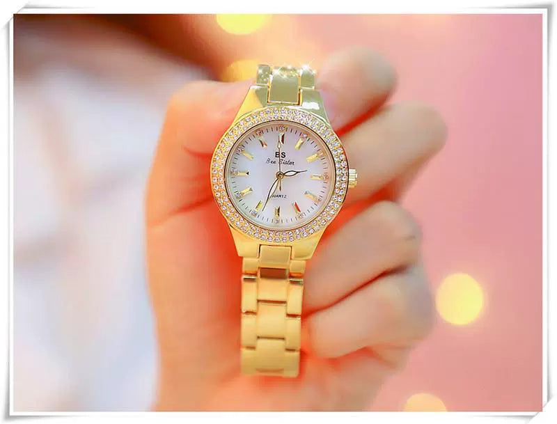 2023 Ladies Wrist Watches Dress Gold Watch Women Crystal
