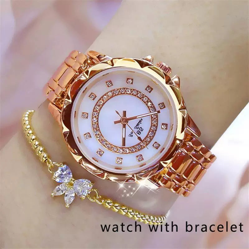 2023 Ladies Wrist Watches Dress Gold Watch Women Crystal